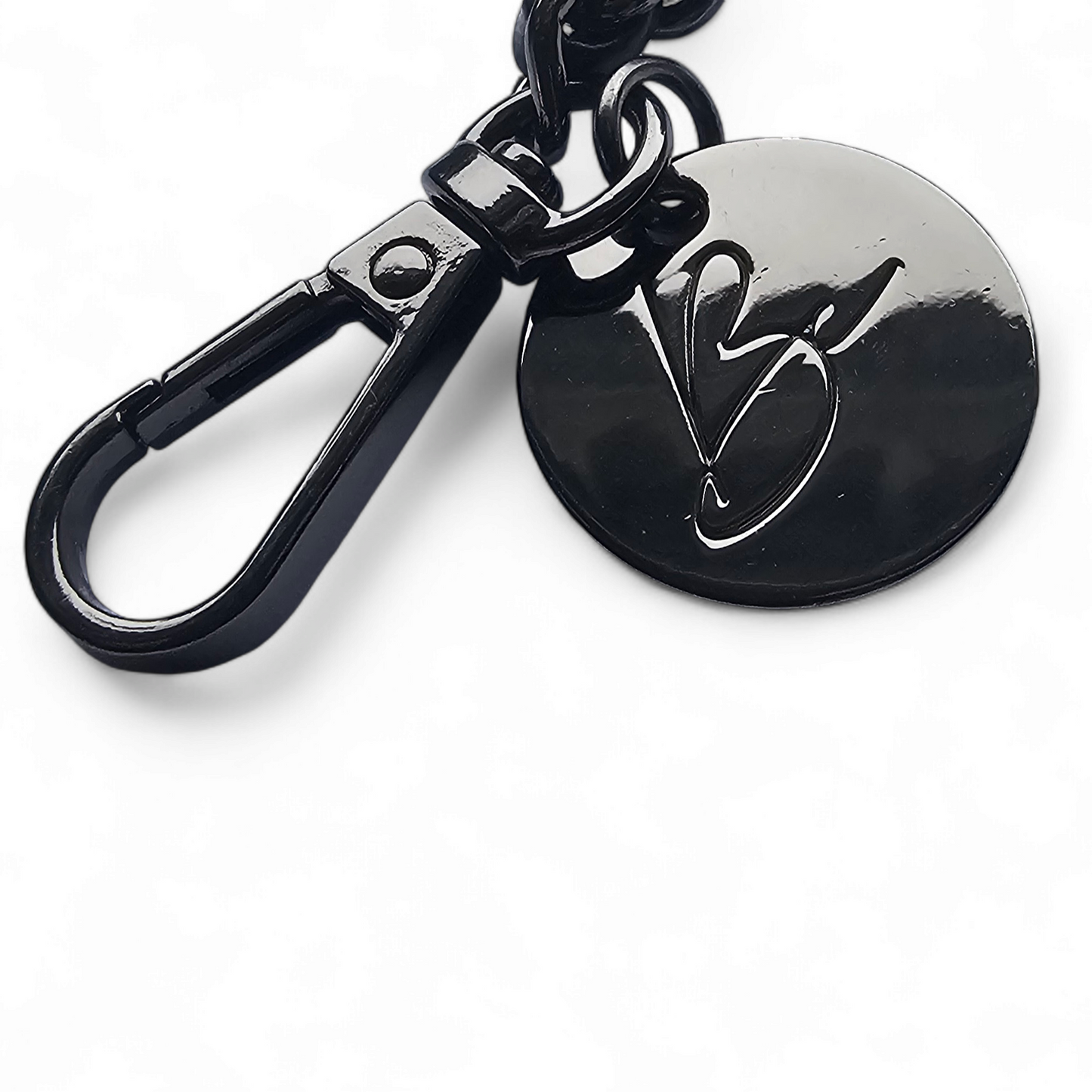 Telefoonketting | Vegan leer | Zwart/gunmetal